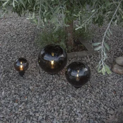 Orby dekorativ hagelampe 20 cm - Svart/Røykfarget