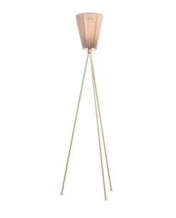 Oslo Wood gulvlampe beige med skjerm