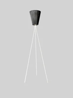 Oslo Wood gulvlampe hvit med skjerm