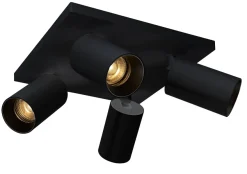 OZ K4 taklampe med 4 spotter - Svart