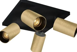 OZ K4 taklampe med 4 spotter - Svart