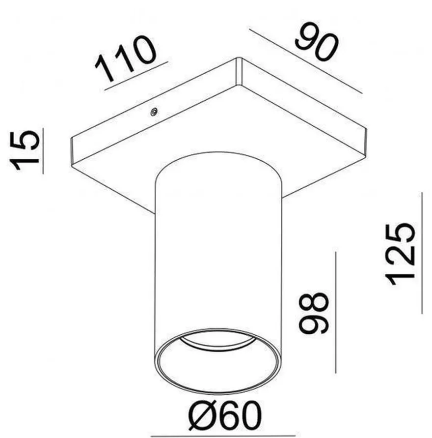 OZ K1 taklampe med 1 spott - Hvit