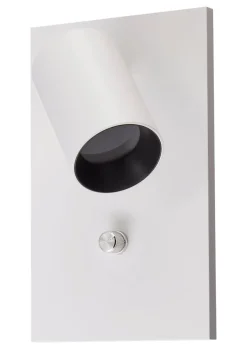 Oz K1 vegglampe m/USB - Hvit/Svart