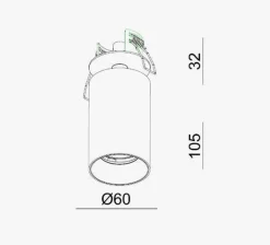 Oz Recessed downlight spot - sand Svart/gull