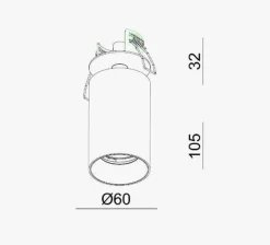 Oz Recessed downlight spot - signal Hvit/Svart