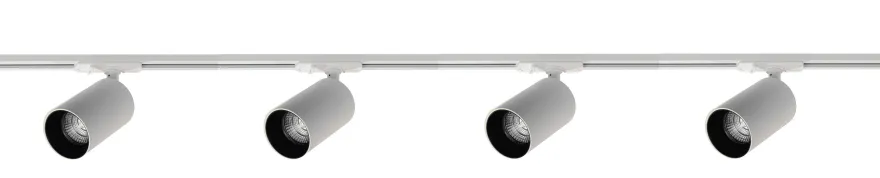 Oz spotskinne 4 spotter 2 meter - Pure white/Svart