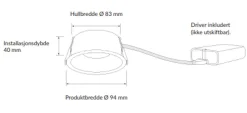 Plejd smart lavtbyggende spot / downlight 2200-4000K IP44 8W RA90 - 6 pakning