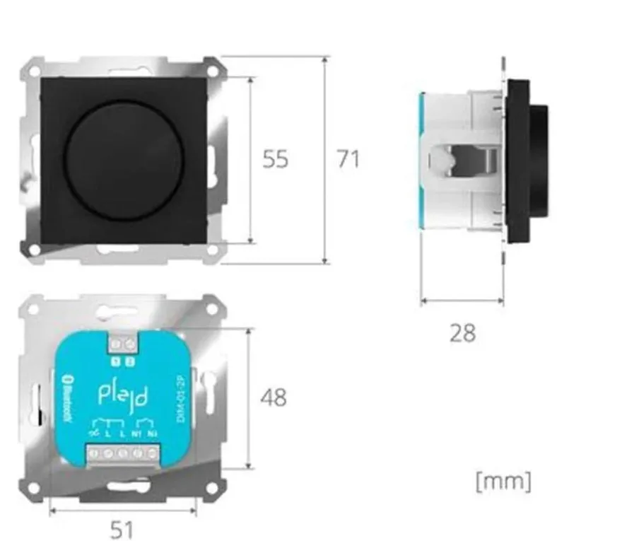 Plejd VRI-02 vri-dimmer trådløs Bluetooth, 1-2 pol, 300VA