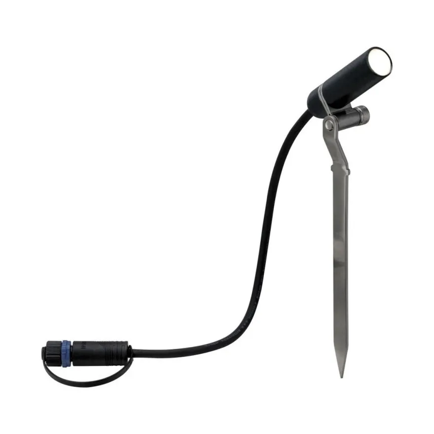 Plug & Shine Platini spot med spyd 2W 3000 Kelvin IP65 - 3 pakning med strømforsyning