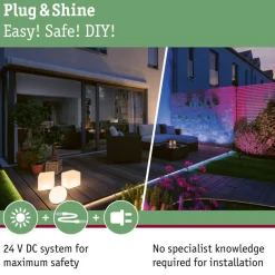 Plug & Shine Platini spot med spyd 2W 3000 Kelvin IP65 - 3 pakning med strømforsyning