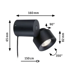Puric vegg/bordlampe 3W 2700 kelvin - 3-step dim
