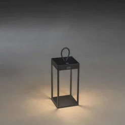 Ravello lanterne 30 cm oppladbar IP54 utendørs - Svart