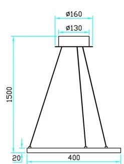 Ringo 40 cm takpendel 12W 2700 Kelvin RA90 dimbar - Svart