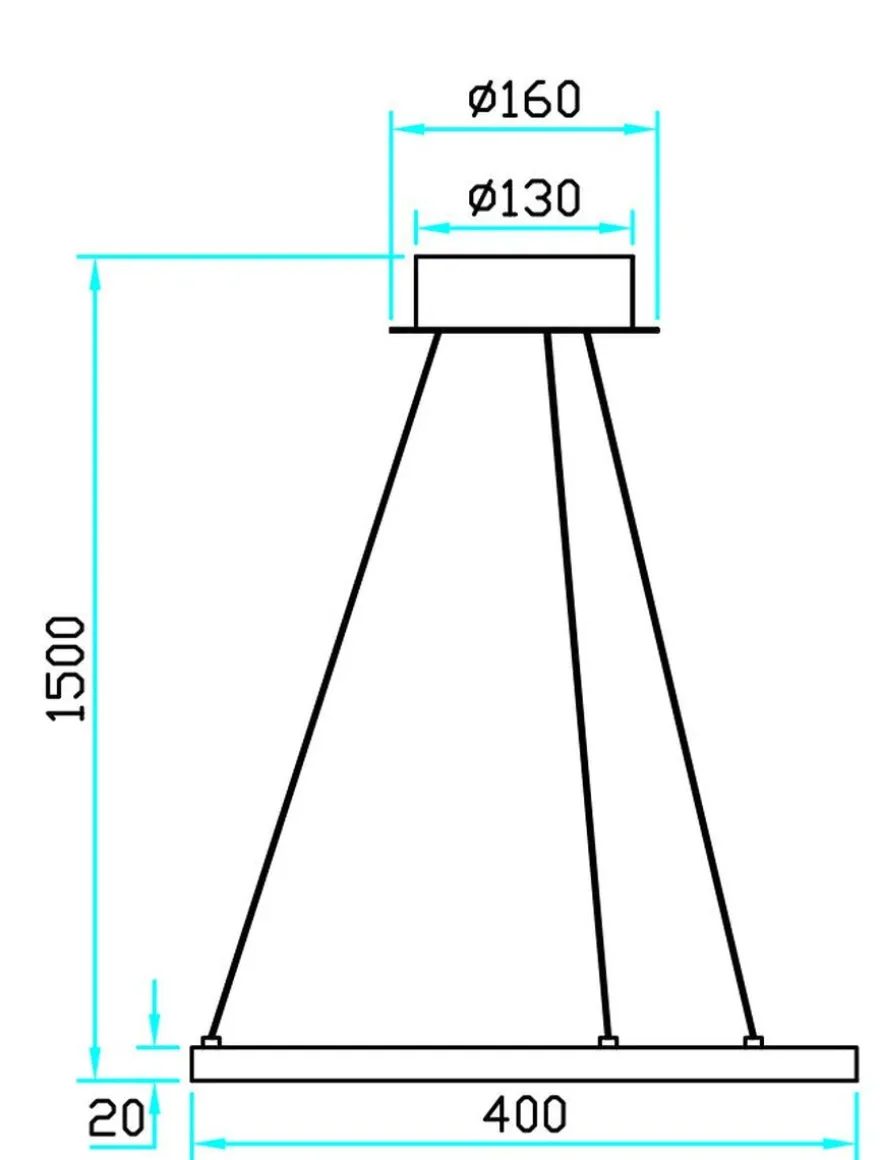 Ringo 40 cm takpendel 12W 2700 Kelvin RA90 dimbar - Svart