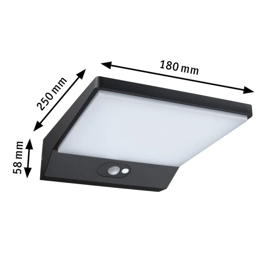 Ronas vegglampe utendørs 5W 3000 Kelvin m/bevegelses sensor - Solcelle