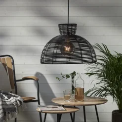 Runde utendørs lampeskjerm 47 cm IP44 - Svart
