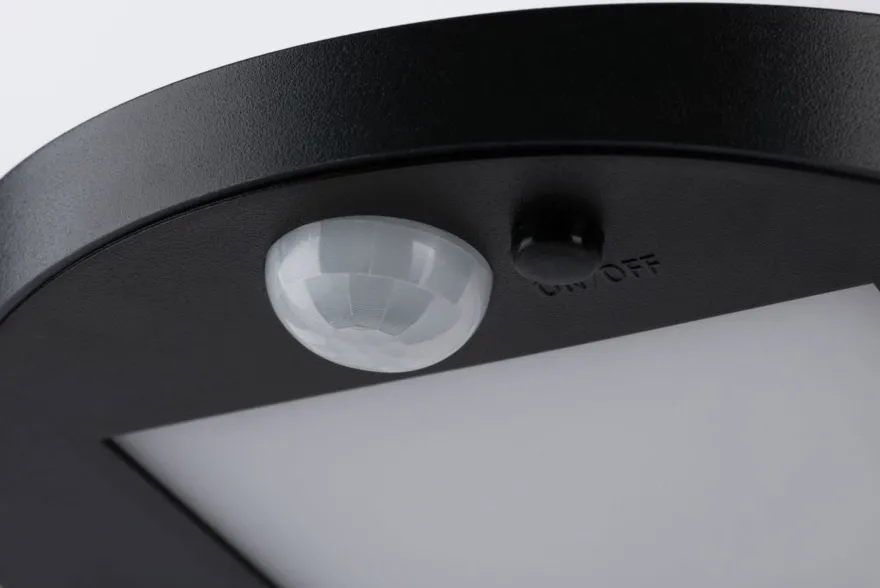 Ryse vegglampe utendørs 1,2W 3000 Kelvin m/bevegelses sensor - Solcelle