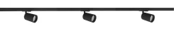 Secco spotskinne 3 spotter 1 meter - Svart