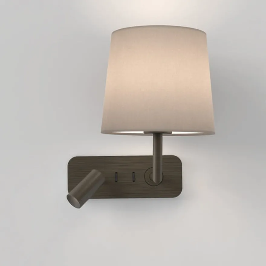 Side by Side vegglampe med skjerm