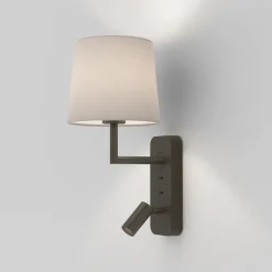 Side by Side vegglampe med skjerm