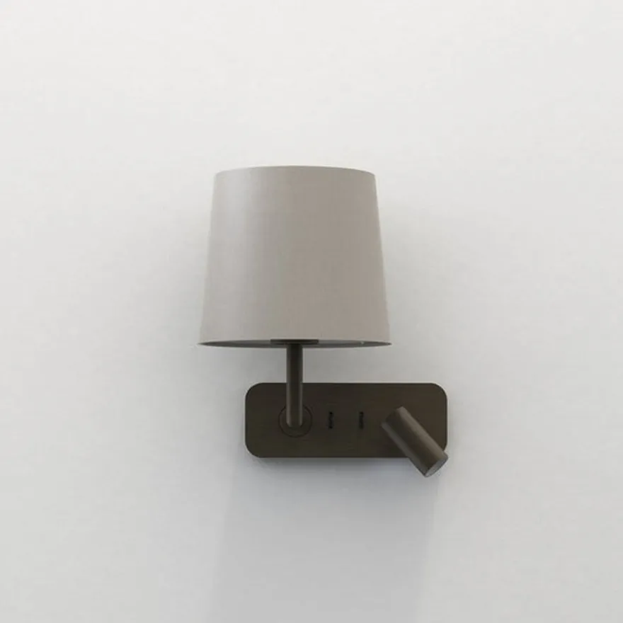 Side by Side vegglampe med skjerm