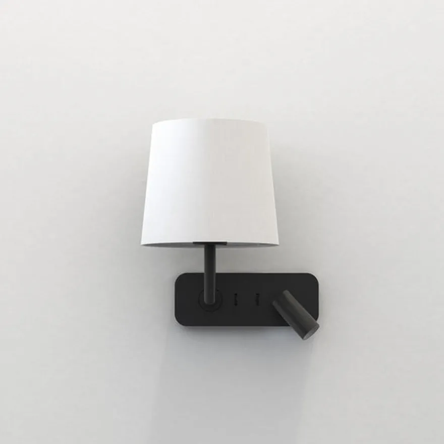 Side by Side vegglampe med skjerm