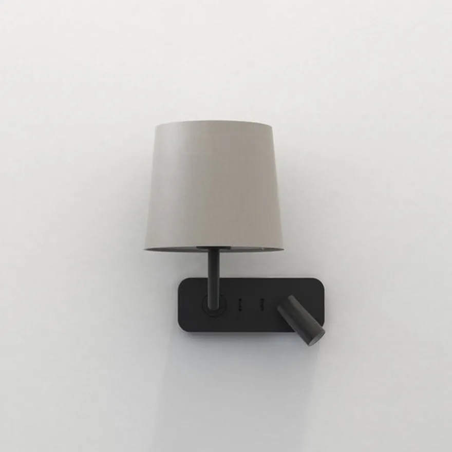 Side by Side vegglampe med skjerm