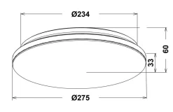 Slim 275 taklampe 18W 2700 kelvin IP54 m/sensor - Hvit