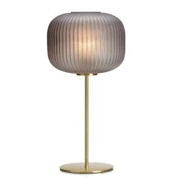 Sober bordlampe røykfarge/messing - Messing / Røyk