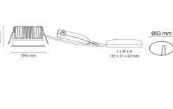 Soft Slim DimToWarm IsoSafe 6W LED 2000-2800K Ra>95 - Hvit