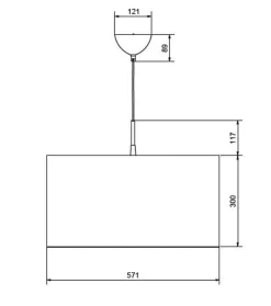 Soft takpendel 57 cm E27