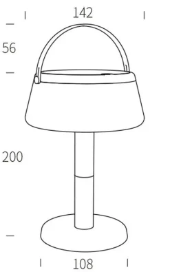 Solar bordlampe 2,2W 2700 Kelvin IP44 utendørs med solcelle