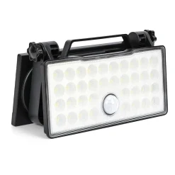 Solar portabel vegglampe 10W 3000 Kelvin IP65 utendørs med solcelle og sensor