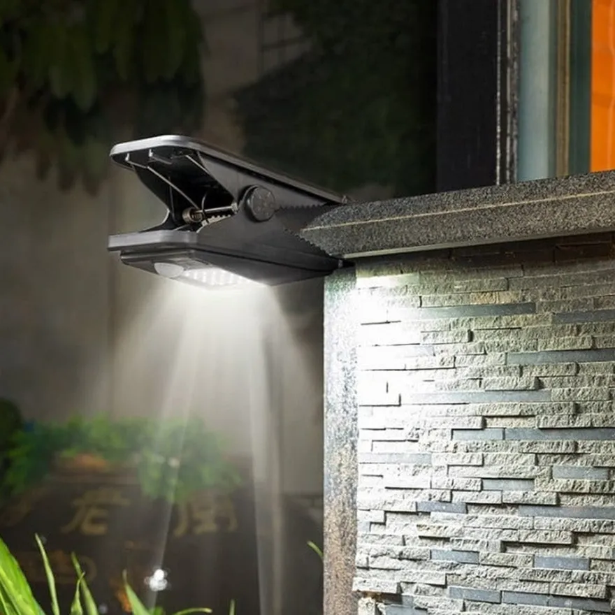 Solar Sensor clips vegglampe utendørs 4W 3000K IP65 - Solcelle