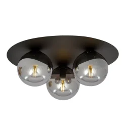 Solar taklampe 3 lys - Svart/Røykfarget