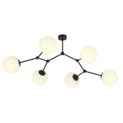 Space taklampe 6 lys - Svart/Opal