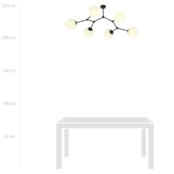 Space taklampe 6 lys - Svart/Opal