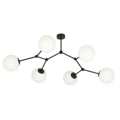 Space taklampe 6 lys - Svart/Opal
