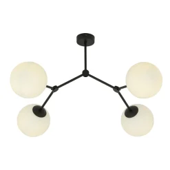 Space taklampe 4 lys - Svart/Opal