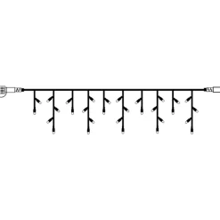 System led istappslynge 3 meter 50 lys varmhvit - Svart