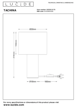 Tachina bordlampe 31,5 cm