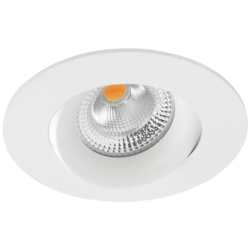 Tigrus 360° Rotatable lavtbyggende downlight 8W 1800-3000K Dim2Warm IP44 - Hvit