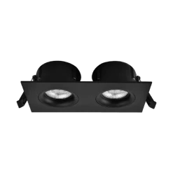 Tigrus Square Double 360° justerbare lavtbyggende downlight 2x8W 1800-3000K Dim2Warm IP44 - Svart