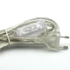 Transparent ledning m/bryter & støpsel