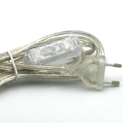 Transparent ledning m/bryter & støpsel