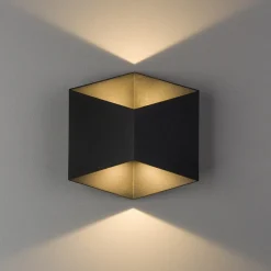 Triangles vegglampe opp/ned lys utendørs IP54 2x5W 3000K - Svart