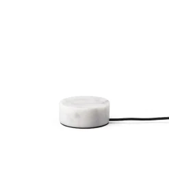 Trip oppladbar bordlampe - Hvit marmor/Hvit skjerm