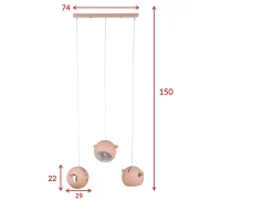 Tubbie takpendel 3 lys - Dusty Pink