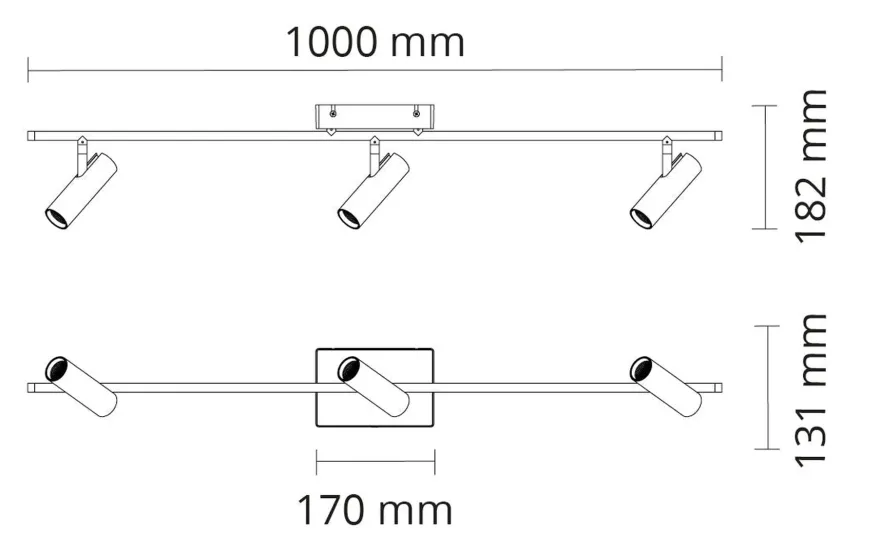 Tube Micro Track taklampe 18W 2700K Dimbar