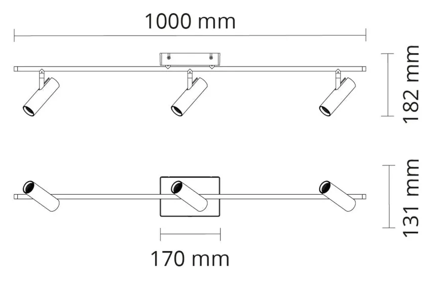 Tube Micro Track taklampe 18W 2700K Dimbar
